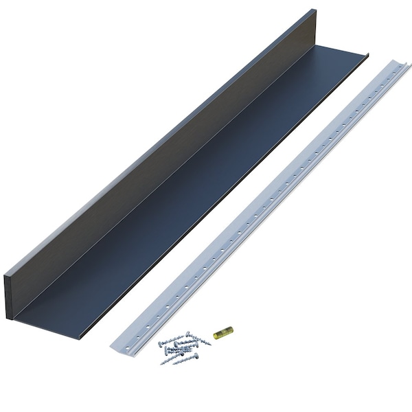 Designs Of Distinction 4"W x 36"L Aluminum Slimline Channel Shelf - Flat Black 01CHSHLF0436WR1 - main